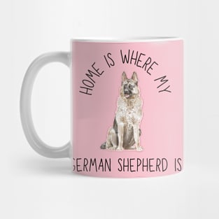 Home is Where My German Shepherd GSD Is Dog Breed Watercolor Mug
